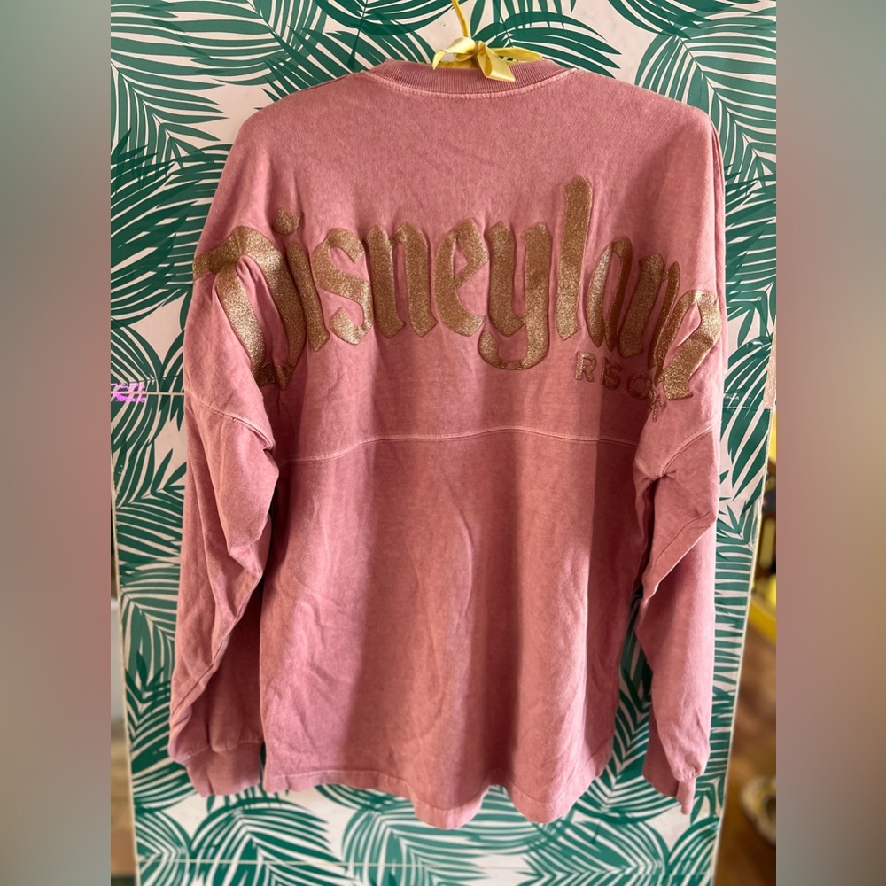 Disneyland Pink Long Sleeve Tee with Gold Script - Picture 7 of 7